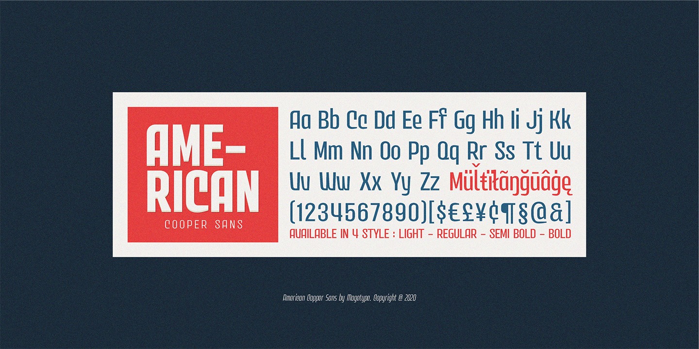 Przykład czcionki MGT American Copper Block Thin Italic